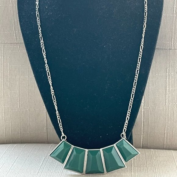 Jewelry - Necklace Women Fashion Jewelry Green Faux Stone Pendant Statement Neckalce